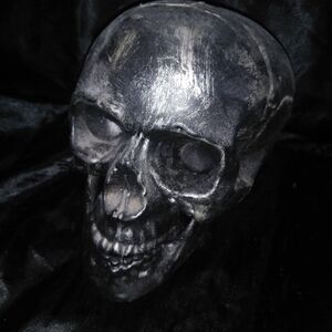 Decorative Black Skull Sculpture